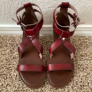 American Eagle Outfitters Dark Red Sandals